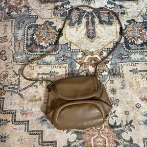 Hobo Crossbody Backpack Purse Small Travel Bag Tan Leather